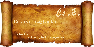 Csanki Boglárka névjegykártya